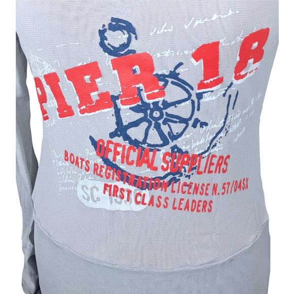 Graphic Long Sleeve Sheer Back Top - Picture 5 of 6